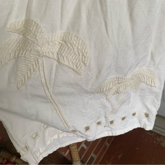 Rip Curl Casual Surf Beach Pants Cream Women’s Pants Large Joggers Palm Trees - Picture 4 of 6